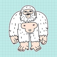 Hand drawn Bigfoot sticker illustration