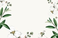 White flower on a beige background vector template