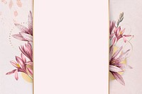 Pink amaryllis pattern with gold frame vector