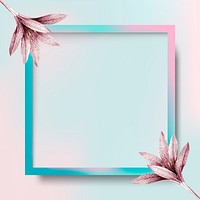 Square frame with pink amaryllis pattern vector