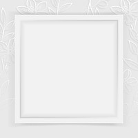 Square frame on silver floral pattern background vector