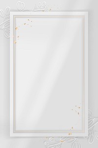 Rectangle frame on silver floral pattern background vector