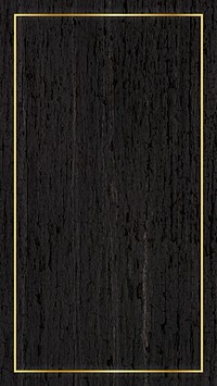 Gold frame on wooden textured mobile screen template vector