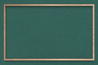 Wooden frame on green fabric textured background vector