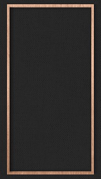 Wooden frame on black fabric texture mobile screen template vector