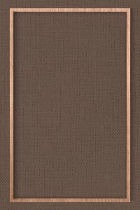 Wooden frame on brown fabric textured background vector