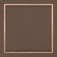 Wooden frame on brown fabric textured background vector