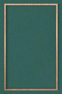 Wooden frame on green fabric textured background vector