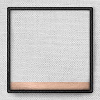 Black leather frame on gray fabric texture background vector