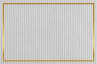 Gold frame on gray corduroy textured background vector