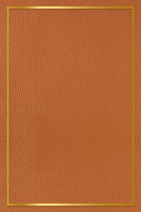 Gold frame on orangish brown leather background vector