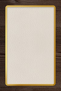 Gold frame on beige leather background template illustration