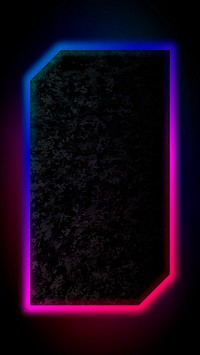 Pink and blue neon frame mobile screen template vector