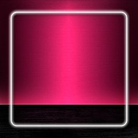 Square white neon light frame template vector