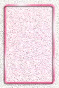 Rectangle pink neon light frame template vector