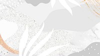 Grayish botanical Memphis pattern background vector