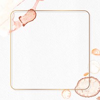 Square gold frame with paintbrush textured background vector