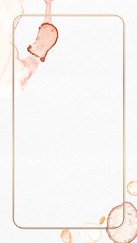 Rectangle gold frame with paintbrush textured mobile phone wallpaper vector