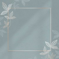 Gold frame with leaf pattern vector