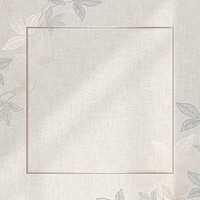Gold frame with leaf pattern on beige background vector
