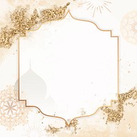 Gold frame on Diwali pattern background vector