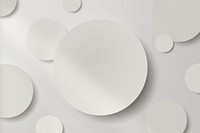White round paper cut with drop shadow pattern background vector