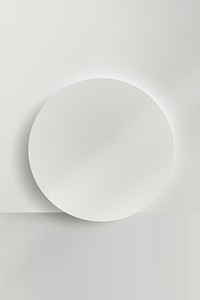 White round paper cut with drop shadow vector