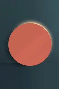 Orange round paper cut on blue background vector