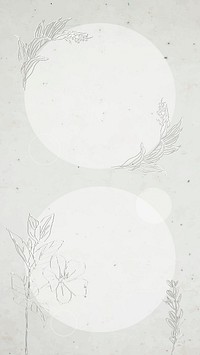 Gray round floral frame vector