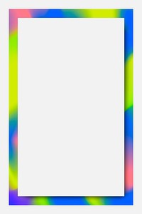 Green and blue holographic pattern frame vector