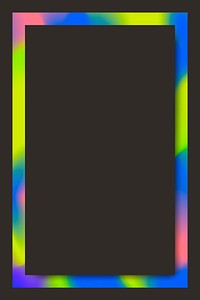 Green and blue holographic pattern frame vector