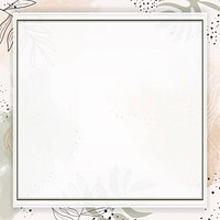 Beige square watercolor frame vector