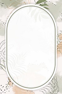 Beige oval watercolor frame vector