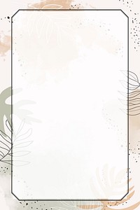 Beige rectangle watercolor frame vector