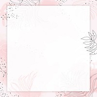 Pink square watercolor frame vector
