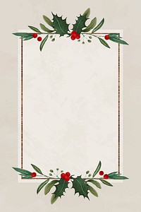 Blank festive rectangular christmas frame vector