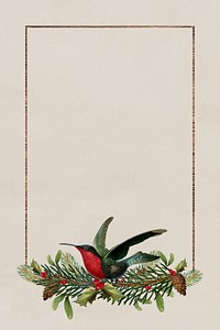 Blank festive rectangular christmas frame vector