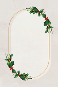 Golden festive oval Christmas vector