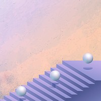 Purple staircase with balls rolling down vector