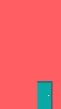 Green door on a pink minimal wall mobile phone wallpaper vector