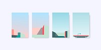 Minimal pastel background design vector set