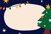 Festive oval Christmas frame vector