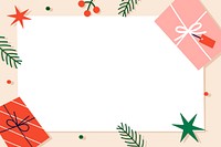Christmas rectangle frame design vector