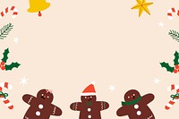 Festive Christmas gingerbread man frame vector