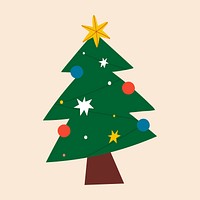 Festive decorative Christmas tree social ads template illustration