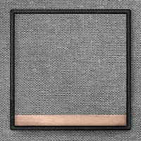 Black leather frame on gray fabric texture background vector