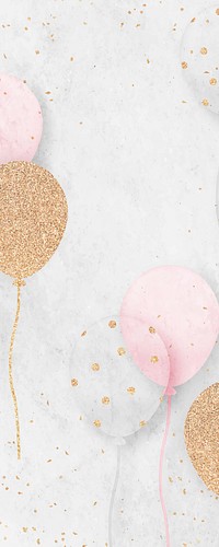 Pink and gold glittery balloons background vector