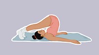Girl doing a Halasana yoga pose sticker vector