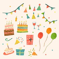 Party doodle celebration design vector