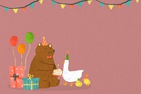 Animal doodle birthday celebration vector